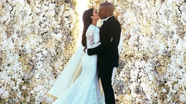 La foto de Kim Kardashian besando a Kanye West la rompió en Instagram. (Instagram Kim Kardashian)