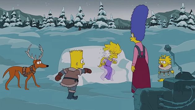 La introducción del episodio de Navidad de Los Simpson viene con parodia de Frozen.