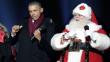 Obama bailó con Papá Noel tras encender árbol de Navidad en la Casa Blanca