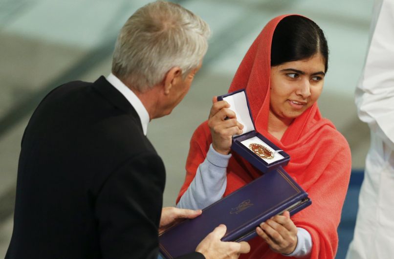 Malala Yousafzai recibió el Nobel de la Paz 2014. (Reuters)