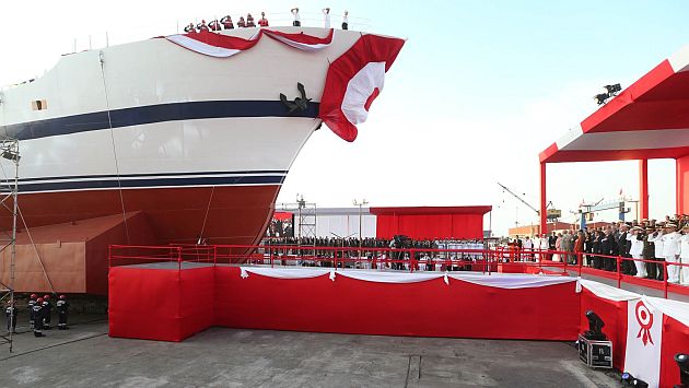 Ollanta Humala participó en lanzamiento a mar de buque escuela a vela Unión. (Andina)