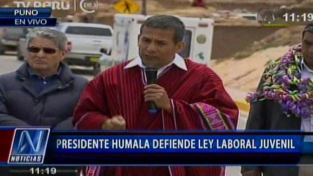 Ollanta Humala reitera su defensa del régimen laboral juvenil. (Canal N)
