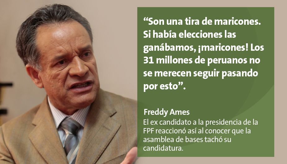 Un furibundo Freddy Ames reacción así al conocer que tacharon su candidatura. (Perú21)