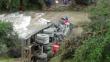 Pasco: Un muerto tras la caída de un camión al río Huallaga 