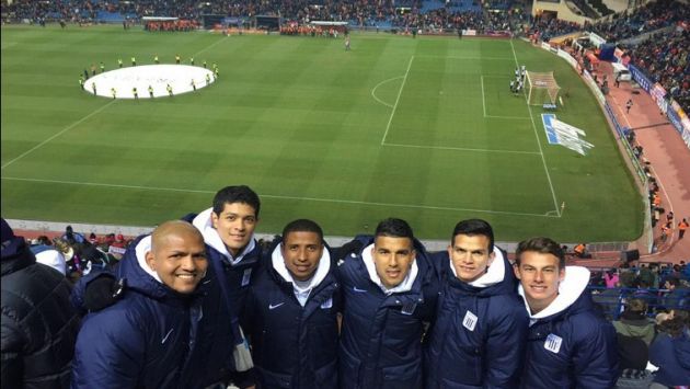 Jugadores de Alianza Lima disfrutaron en el Vicente Calderón. (Alianza Lima)