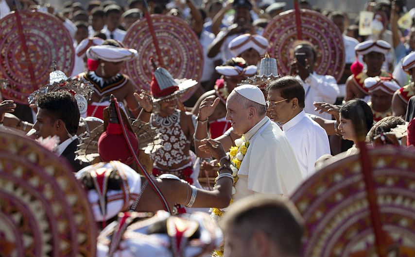 El Papa Francisco llegó a Sri Lanka. (AP)