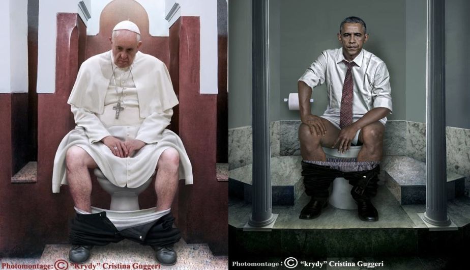 El papa Francisco y Obama protagonizan esta peculiar serie de fotografías. (Cristina Guggeri)