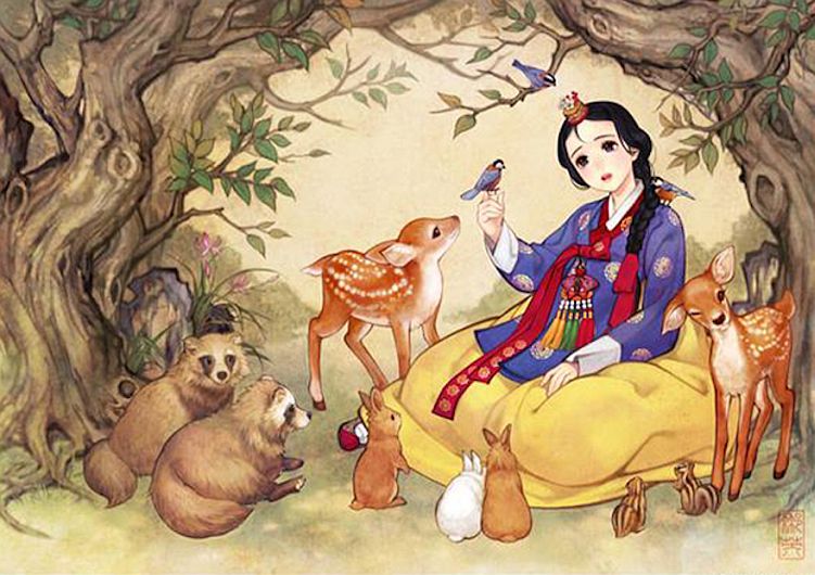Princesas de Disney son retratadas bajo un estilo más oriental. En la imagen, Blancanieves. (Na Young Wu)