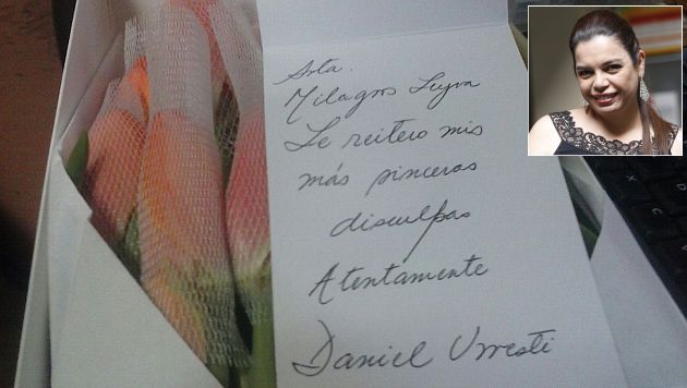 Daniel Urresti le envió un ramo de rosas a Milagros Leiva para disculparse por relacionarla con el ex presidente Alan García. (Milagros Leiva)