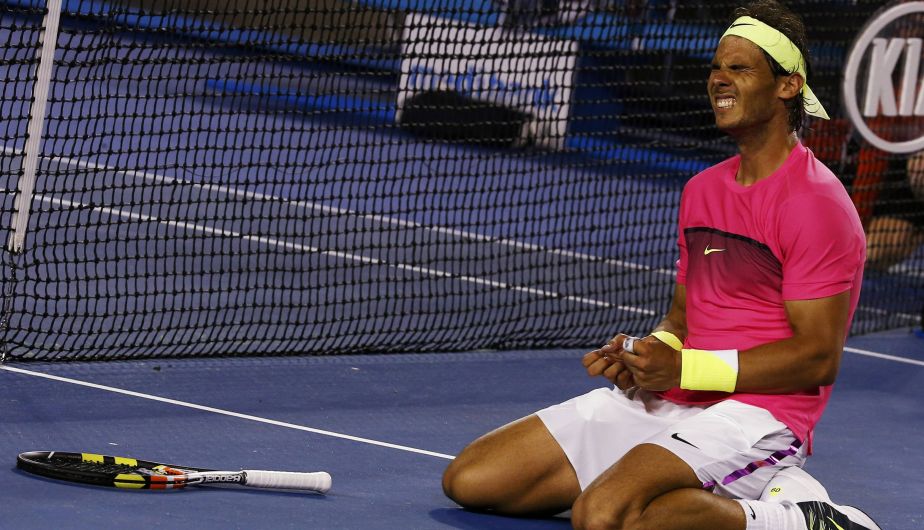 Rafael Nadal celebrando su sufrida victoria frente a Tim Smyczek. (Reuters)