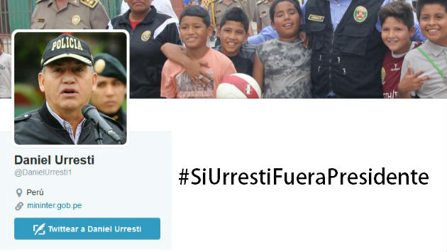 Tuits contemplan la posibilidad de que el ministro Daniel Urresti llegue al sillón presidencial. (Twitter)