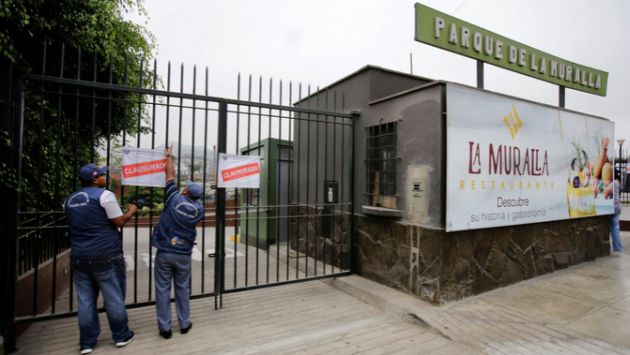 Municipalidad de Lima clausuró por 30 días el Parque de la Muralla. (Andina)