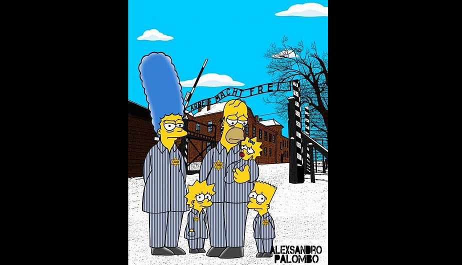 Homero, Bart, Lisa, Maggie y Marge aparecen como prisioneros judíos. (Alexsandro Palombo)