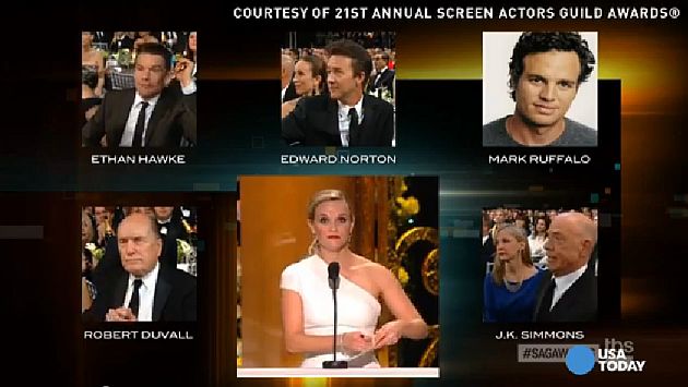 SAG Awards: Una ronda de aplausos ‘fantasma’ interrumpió a Reese Witherspoon.(USA Today)