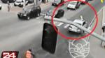 Cámaras de seguridad registran accidentes de tránsito en Jesús María y La Molina. (Captura/24 Horas)