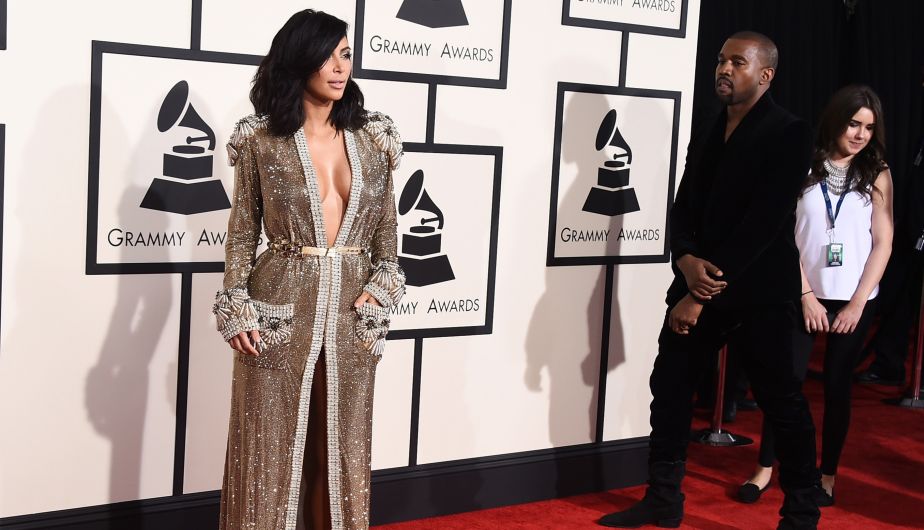 Kim Kardashian en los Grammy. (AP)