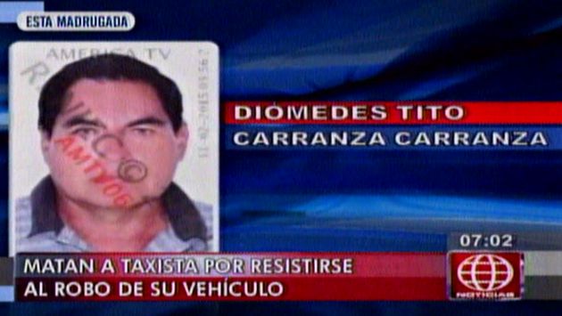 Taxista es otra víctima más de la inseguridad ciudadana. (America TV)