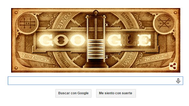 Google le dedica doodle a Alessandro Volta. (Captura de Google)