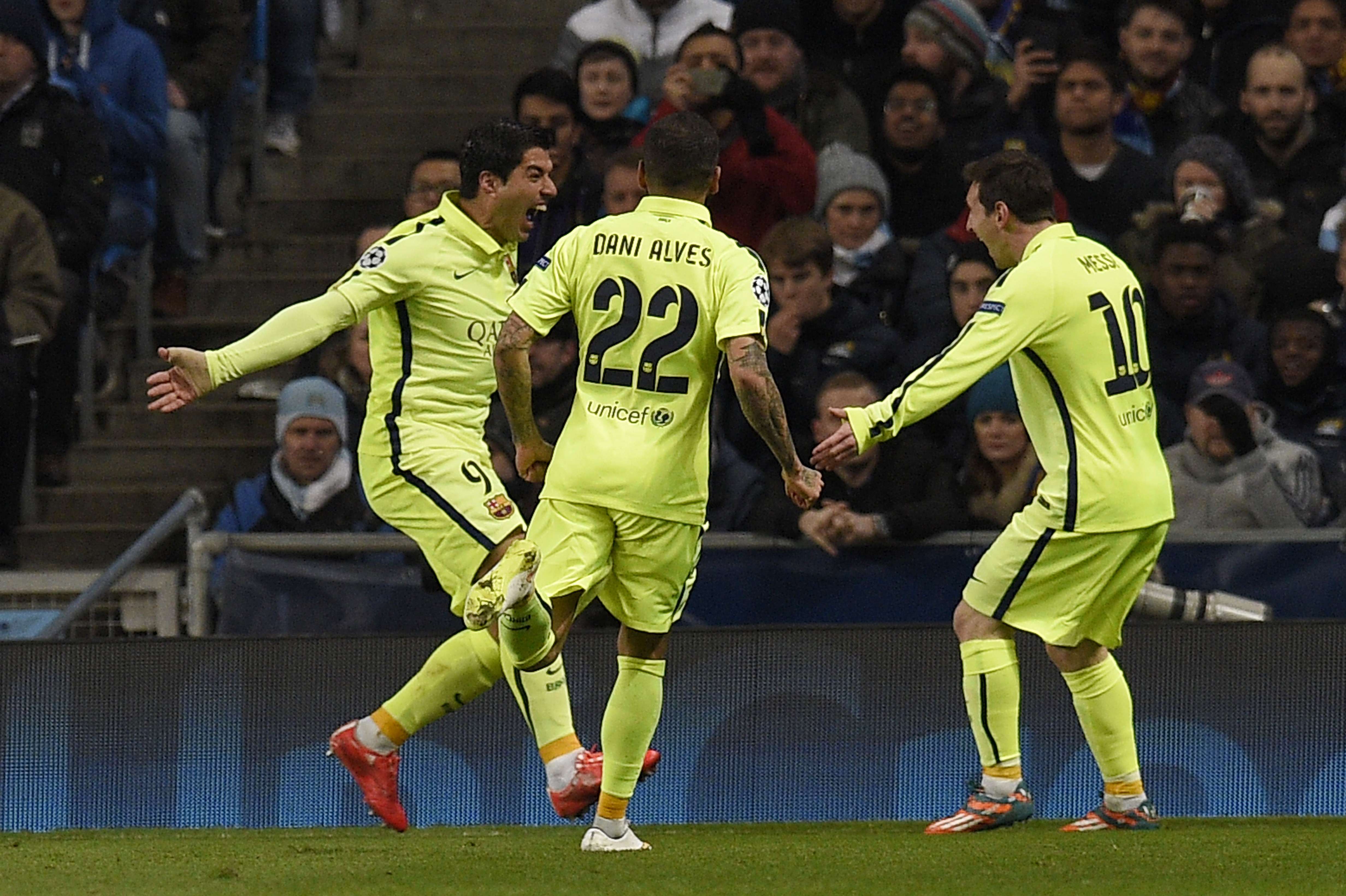 Barcelona venció 2-1 a Manchester City por el partido de ida de los octavos de final de la Champions League. (AFP)