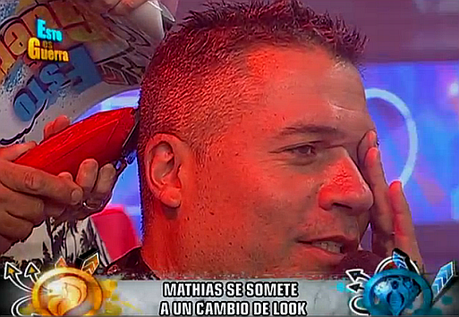 Mathías Brivio se hizo el peinado de Paolo Guerrero en Esto es guerra. (Captura de TV)