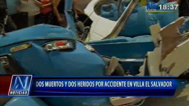Dos personas murieron y dos quedaron heridas en  choque en Villa El Salvador. (Canal N)