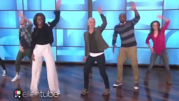 Michelle Obama bailó con Ellen DeGeneres. (YouTube)