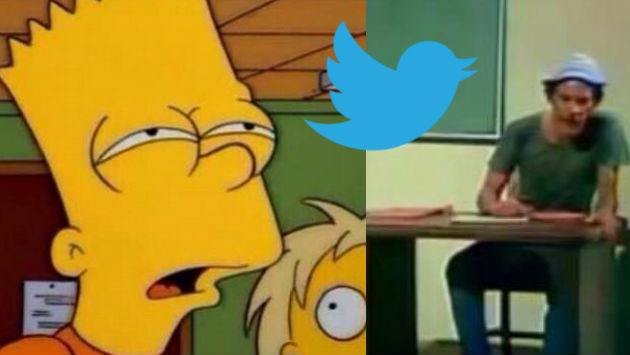 Los ‘memes’ del recordado Chavo del 8, o de la serie animada Los Simpsons, tienden a ser los favoritos de los usuarios. (Fuente: Twitter / @cale_67 / @jmoyacer)