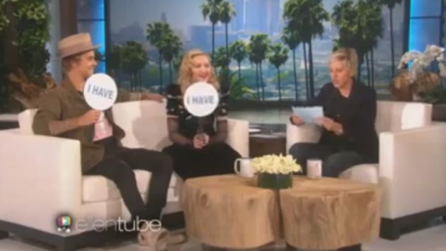 Madonna y Justin Bieber hacen confesiones sexuales ante  Ellen DeGeneres. (Captura de YouTube)