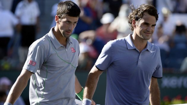 Federer y Djokovic se enfrentarán en la final del Indian Wells este domingo. (EFE)