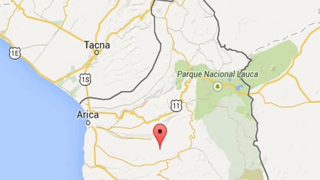 Ubicación del epicentro del sismo sentido en Tacna. (IGP)