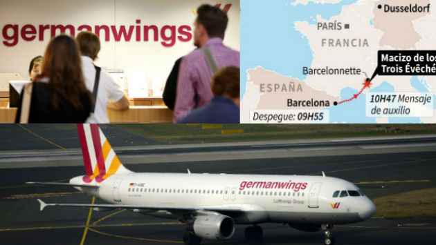 El Airbus A320 de la aerolínea Germanwings, que cubría la ruta Barcelona-Düsseldorf, se estrelló este martes en los Alpes franceses. Todo parece indicar que no habrían sobrevivientes. (Fotos: AFP)