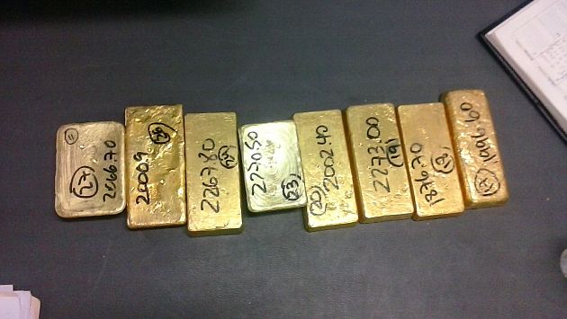 Incautaron 100 kilos de oro en un local de la empresa de seguridad Hermes. (Policía del Perú)