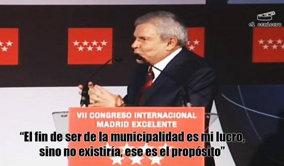 Luis Castañeda fue a España para dar un discurso y evadió responsabilidades en Lima. (El Cenicero)