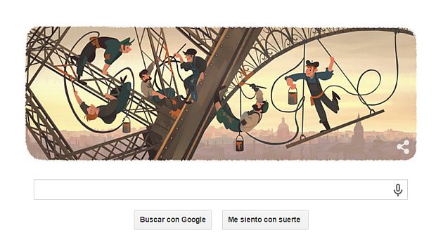 Doodle por el 126 aniversario de Torre Eiffel .(Google)