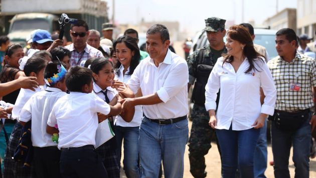 Ollanta Humala celebró el tercer aniversario de Cuna Más en Cañete. (Andina)