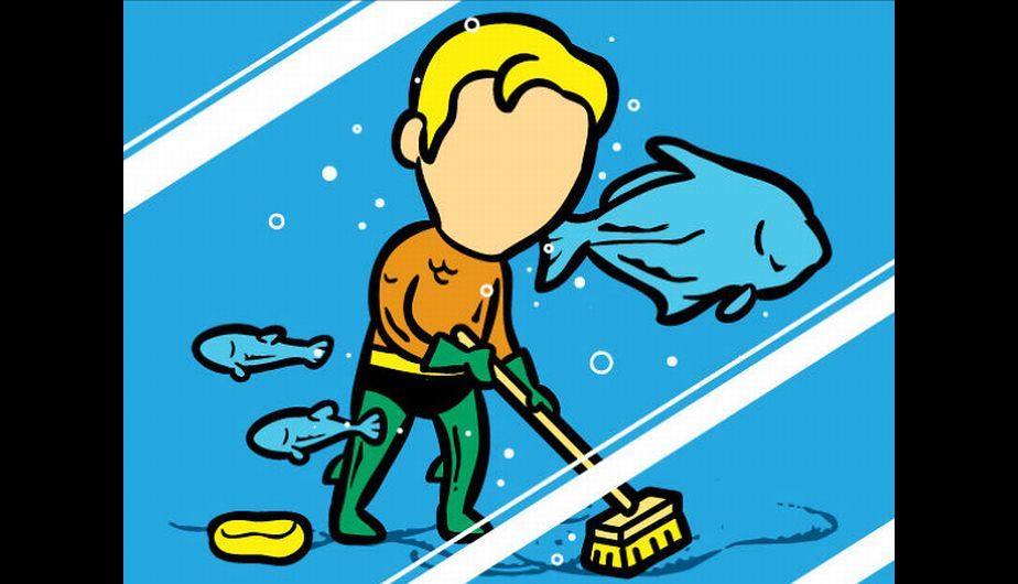 Aquaman limpia acuarios. (Flying Mouse 365 en Facebook)