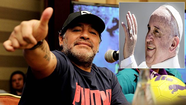 Diego Maradona mostró simpatía por su compatriota el Papa Francisco. (EFE)