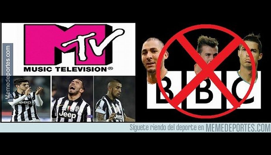 La victoria del Juventus, revaloró a su MTV (Morata, Tevez y Vidal) ante la BBC (Benzema, Bale y Ronaldo) del Real Madrid. (Memedeportes.com)