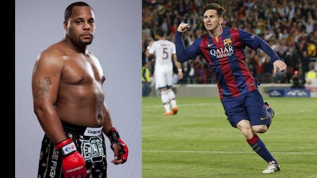 Lionel Messi vs Daniel Cormier, un singular duelo. (superluchas.com/Reuters)