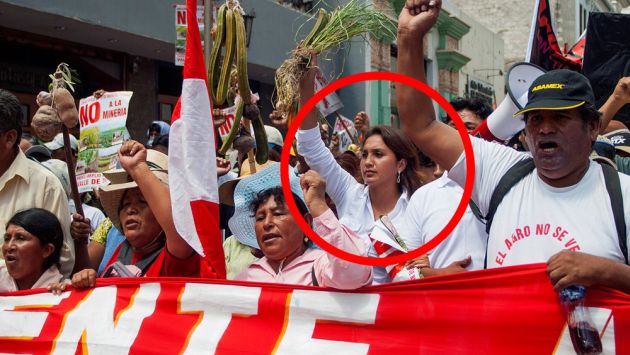 Tia Maria: Ana María Solórzano, entonces candidata de Arequipa al Congreso, en paro indefinido convocado por el Frente de Denfensa del Valle de Tambo. (elbuho.pe)