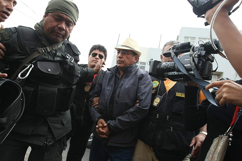 Dirigente antiminero Pepe Julio Gutiérrez fue detenido en Pampa Blanca. (Omar Cruz)
