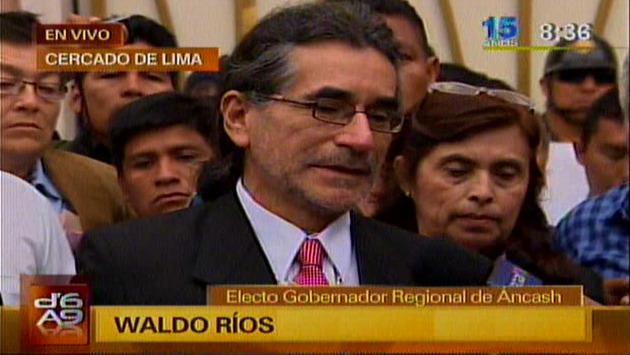 Waldo Ríos ya podrá ejercer como gobernador regional de Áncash. (Canal N)