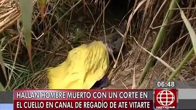 Hallan cadáver con rostro desfigurado en canal de regadío de San Juan en Ate Vitarte. (América Noticias)