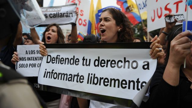 Libertad de expresión. La Ley de Comunicación de Ecuador ha sido calificada como ‘ley mordaza’. (AFP)