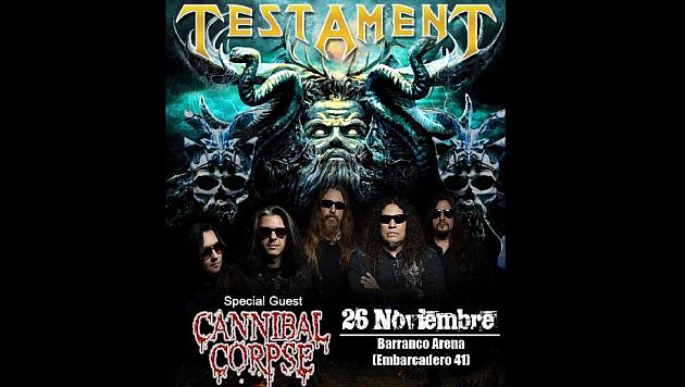 Testament y Cannibal Corpse son grandes representantes del thrash y death metal, respectivamente. (Difusión)