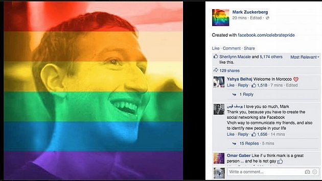 La red social liderada por Mark Zuckerberg decidió crear una aplicación a favor del matrimonio homosexual. (Mashable)