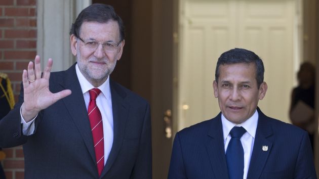 Mariano Rajoy recibió a Ollanta Humala en el Palacio de La Moncloa. (AP)