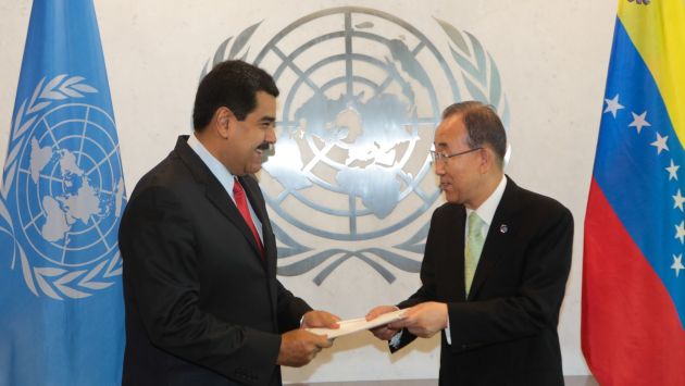 REUNIÓN “FRUCTÍFERA”. Maduro y Ban Ki-moon acordaron una comisión para el conflicto con Guyana. (EFE)