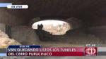 Túneles en el cerro Puruchuco estarían próximas a culminar. (América TV)