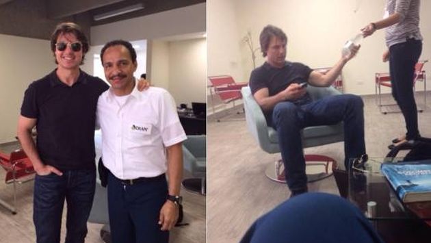 Trabajadores no dudaron en sacarse fotos con Tom Cruise. (@safetypilot26)